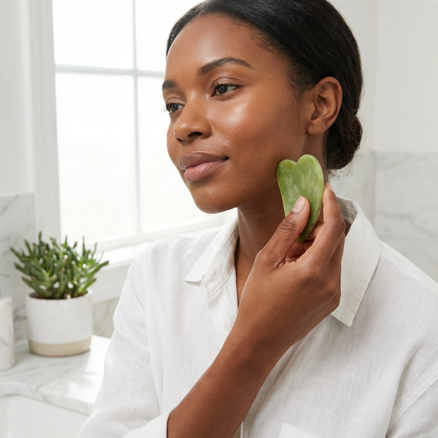 Natural Jade Roller and Gua Sha Set