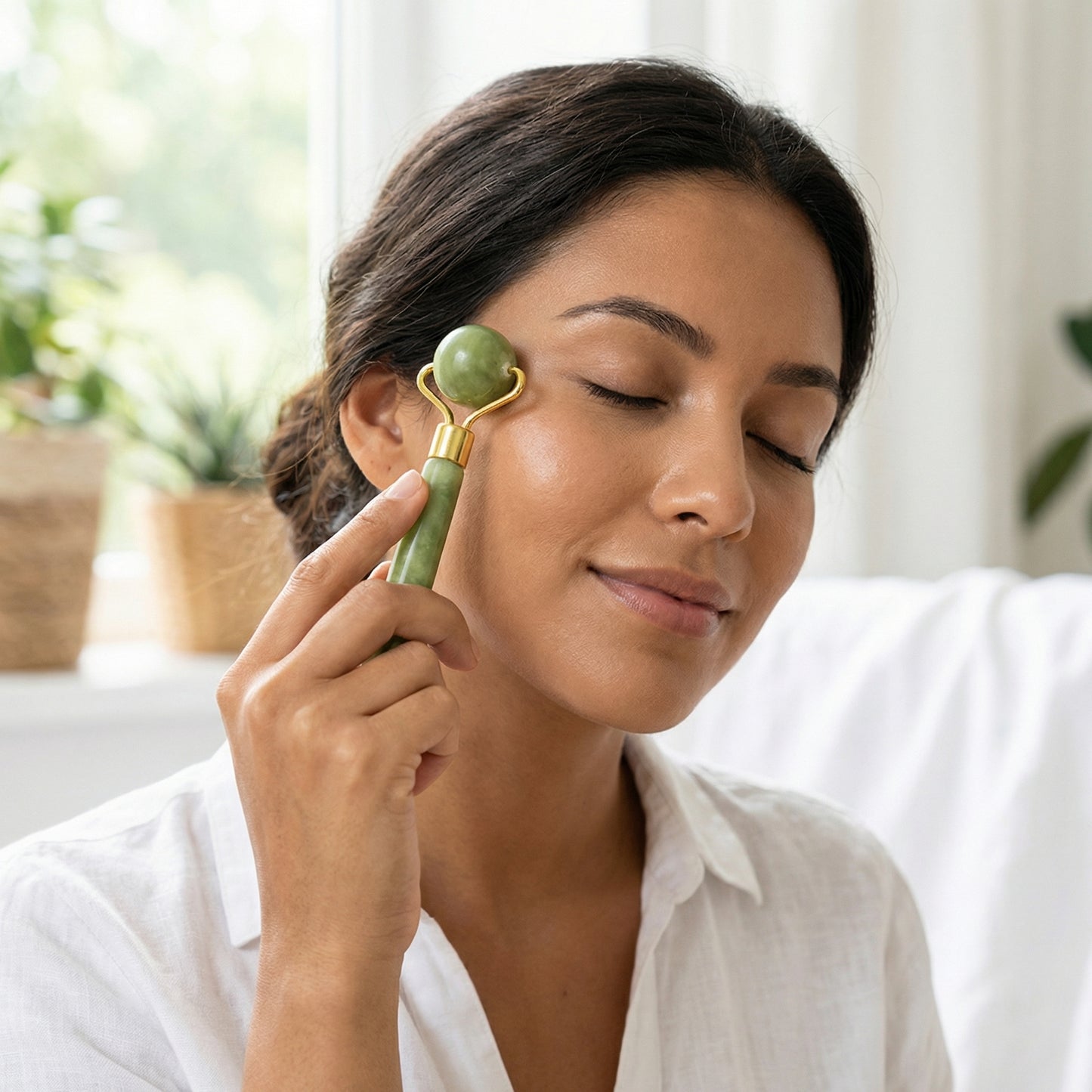 Natural Jade Roller and Gua Sha Set