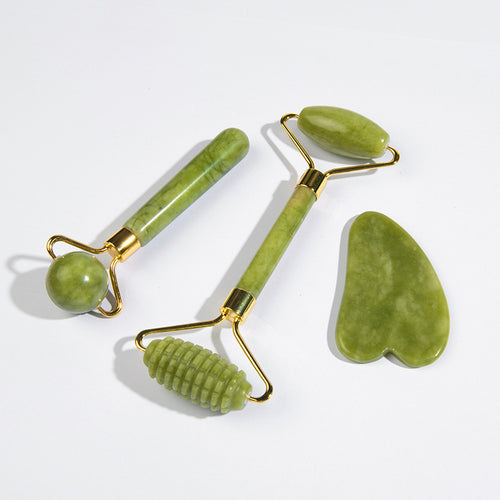 Natural Jade Roller and Gua Sha Set